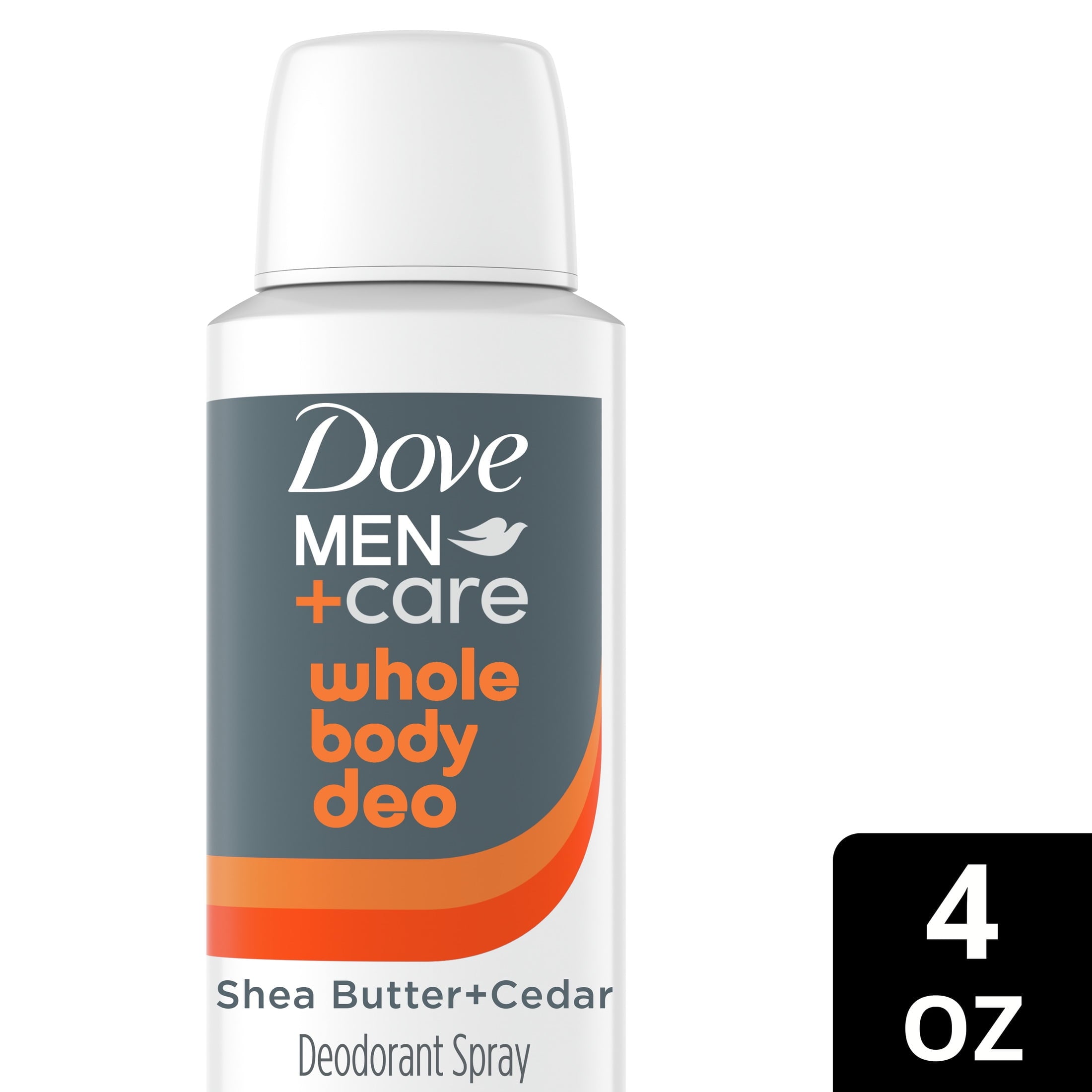 Men +Care Whole Body Deo Spray Deodorant, Shea Butter & Cedar 4.0 Oz