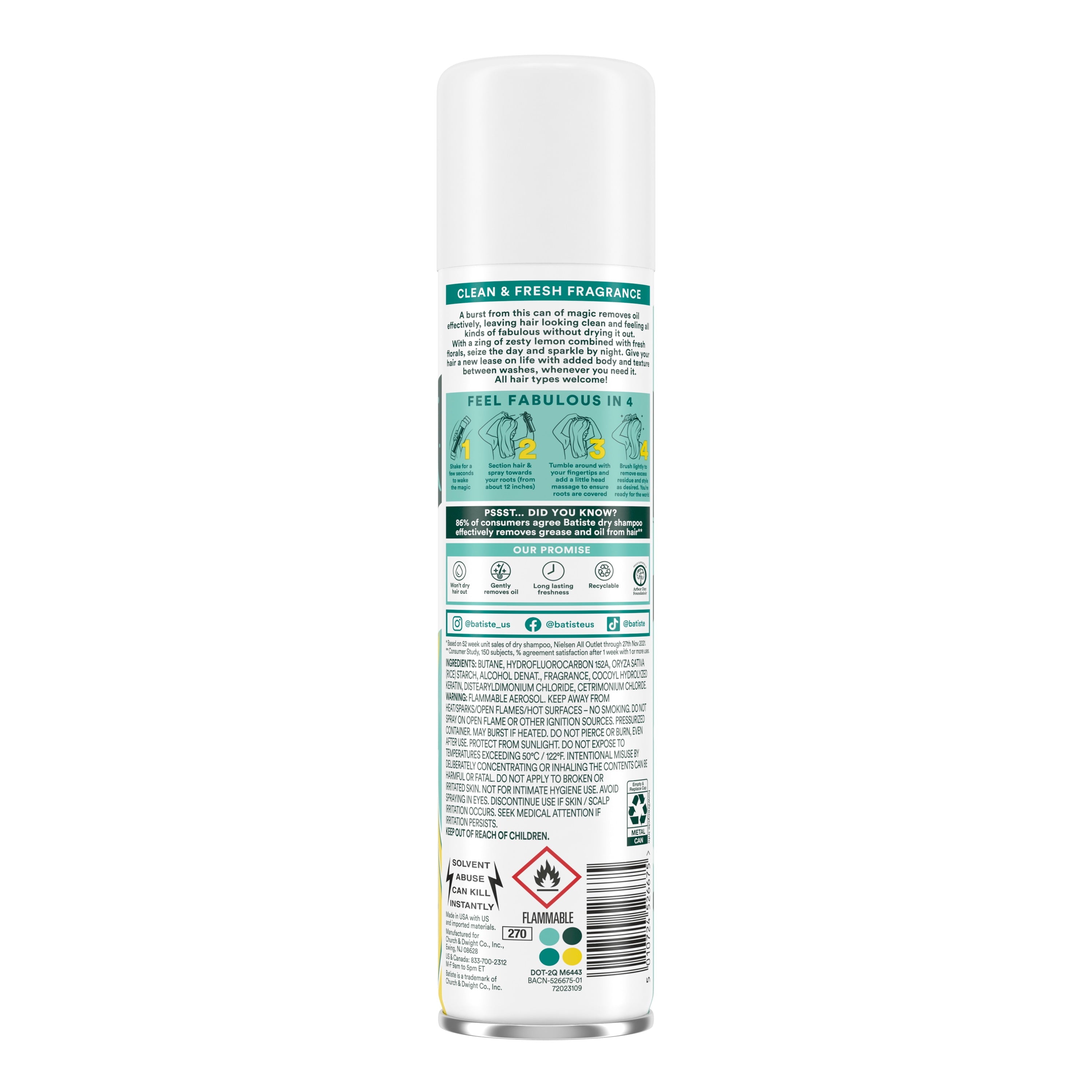 Dry Shampoo, Original Fragrance, 3.81 Oz - Packaging May Vary