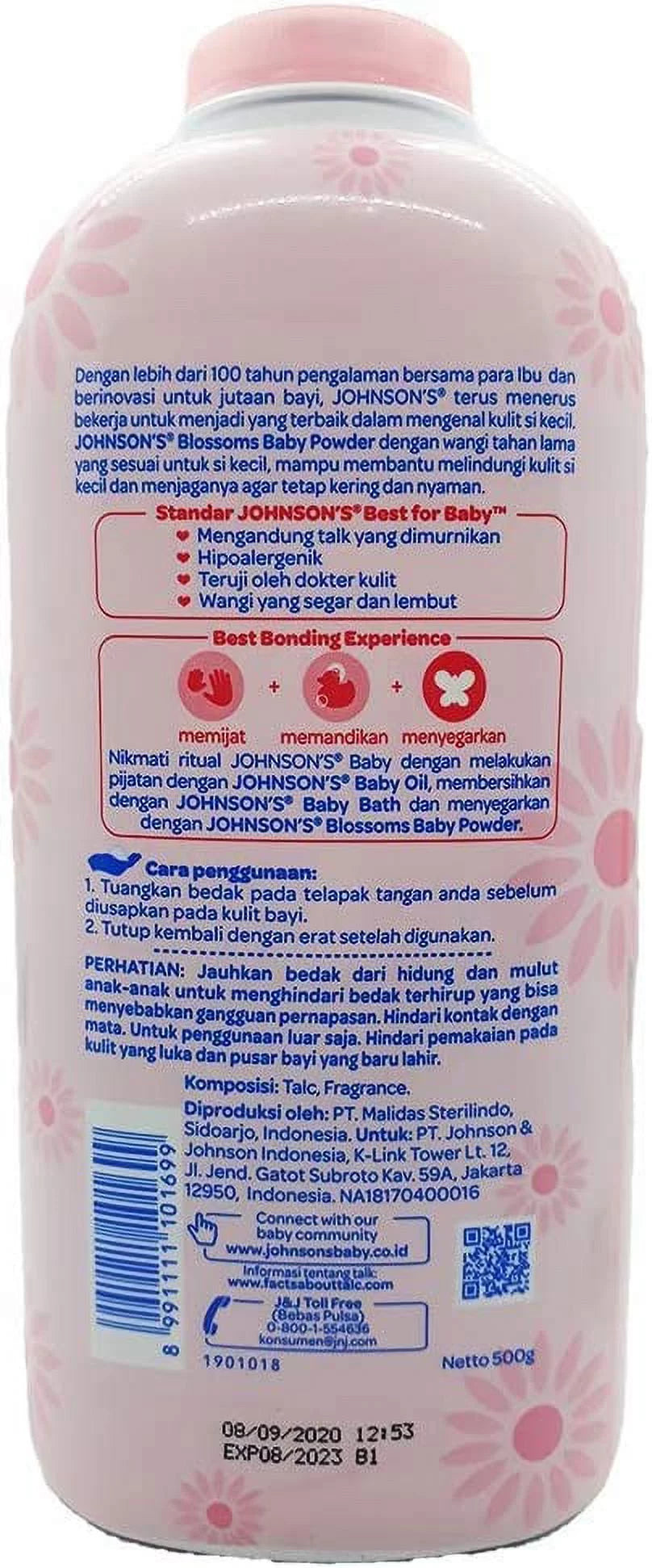 Blossoms Baby Powder, 500 Gram / 17.6 Ounce (Pack of 2)