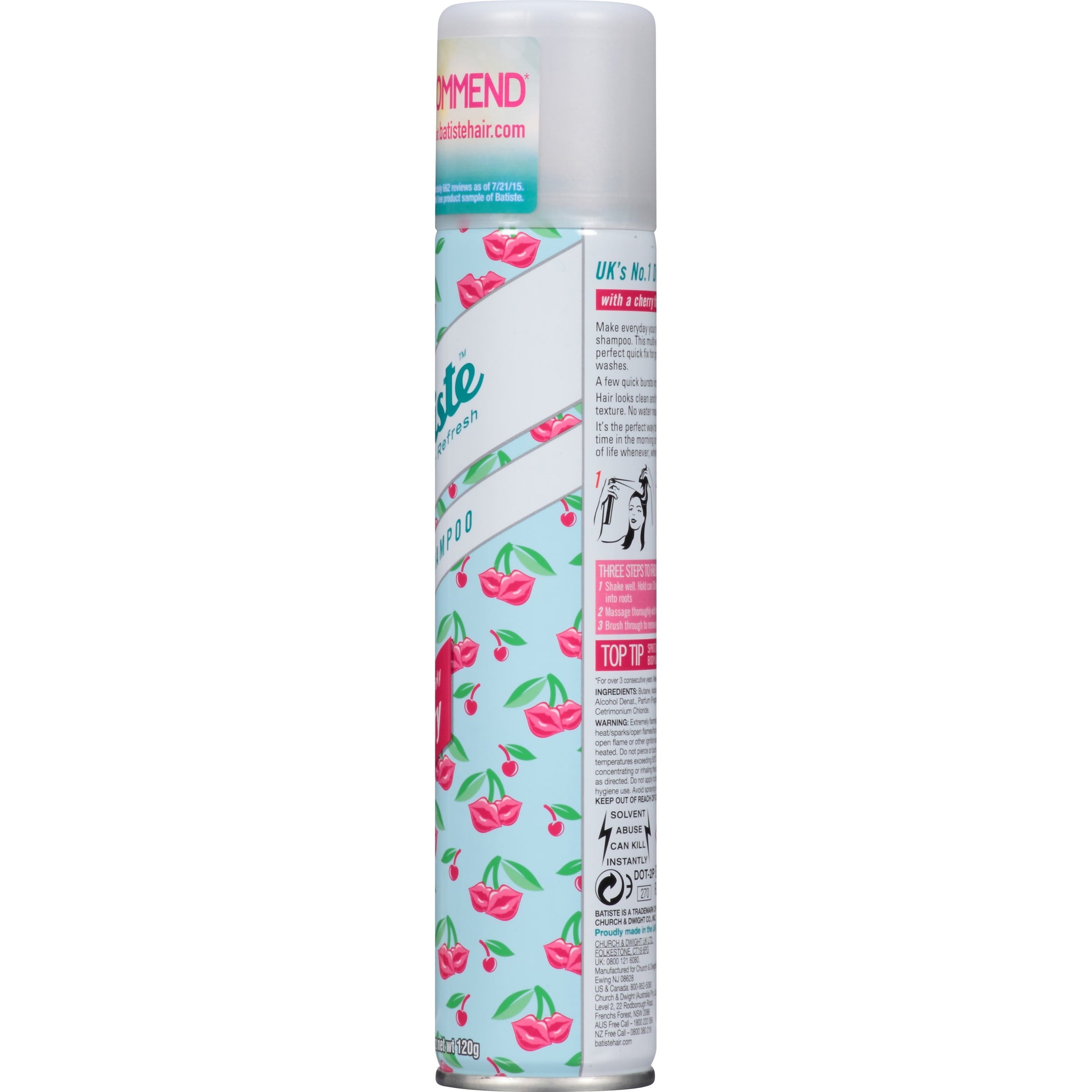 Dry Shampoo, Cherry Fragrance, 4.23 OZ.- Packaging May Vary