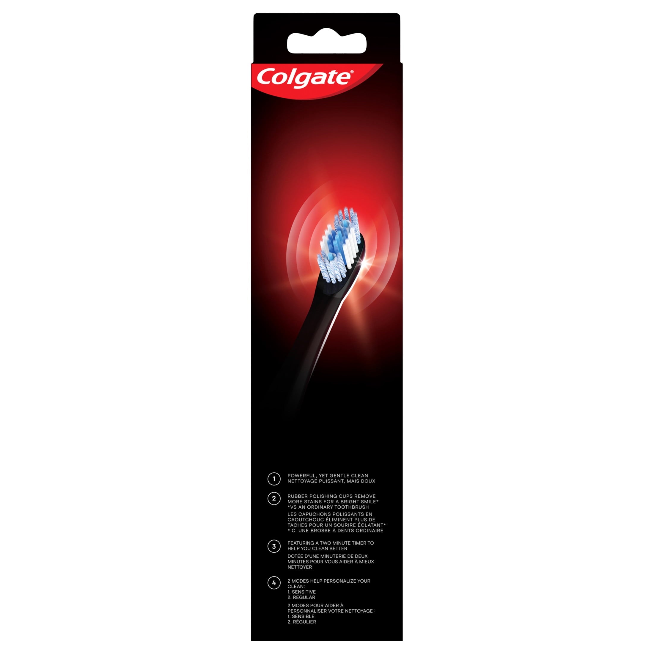 Optic White Pro Series Sonic Battery Powered Toothbrush, Black