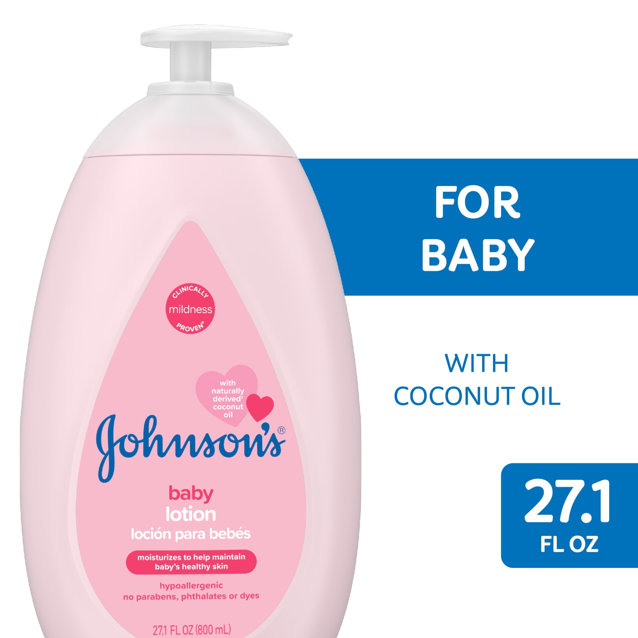 Moisturizing Pink Baby Body Lotion with Coconut Oil, 27.1 Oz