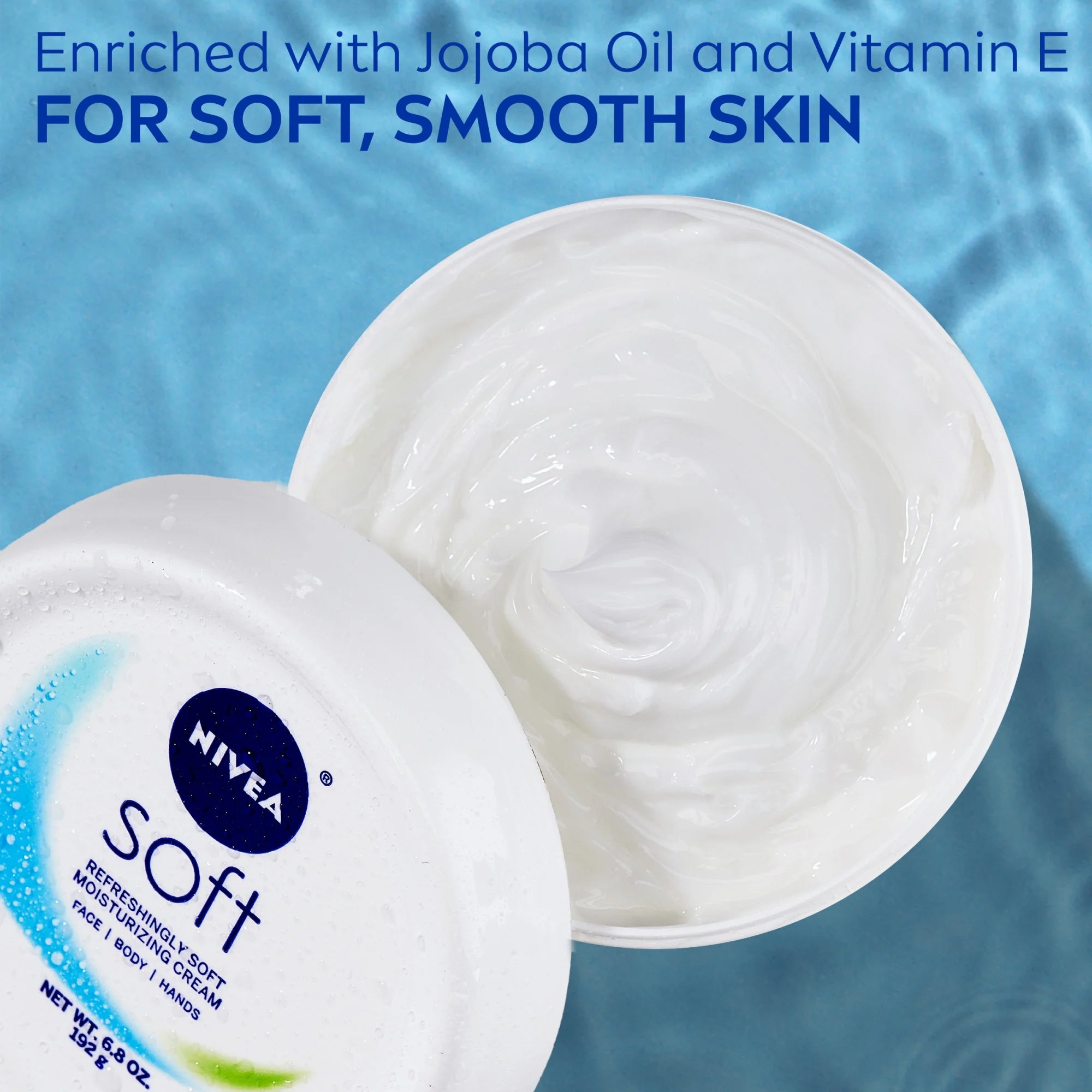 Soft Cream, Refreshingly Soft Moisturizing Cream, Body Cream, Hand Cream, and Face Cream, 6.8 Oz Jar